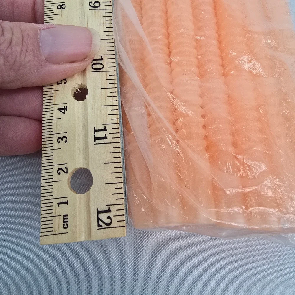 Tupperware 18 Pack Orange Flexible Plastic Drinking Straws 12 inch Whistle